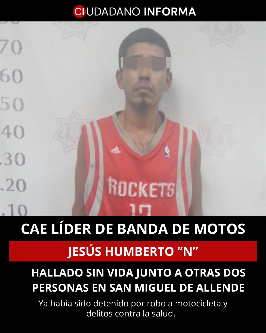 Jesús Humberto "N" que fue hallado sin vida junto a otros dos en un domicilio de San Miguel de Allende ya había sido detenido por robo a motocicleta